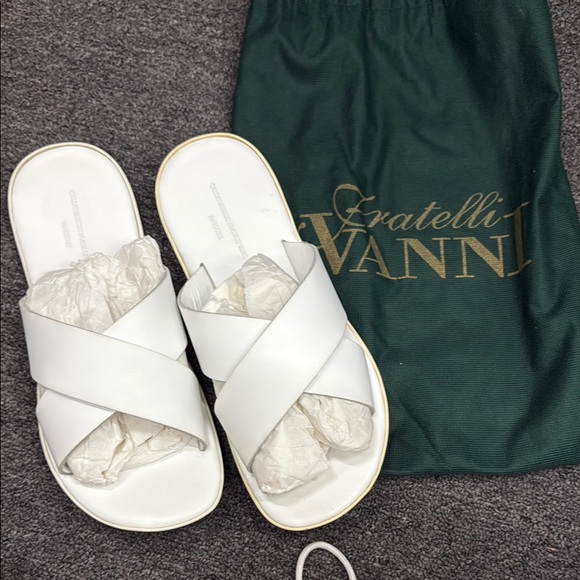 Fratelli Vanni for Rijoux White leather Slide Sandals - Picture 1 of 5